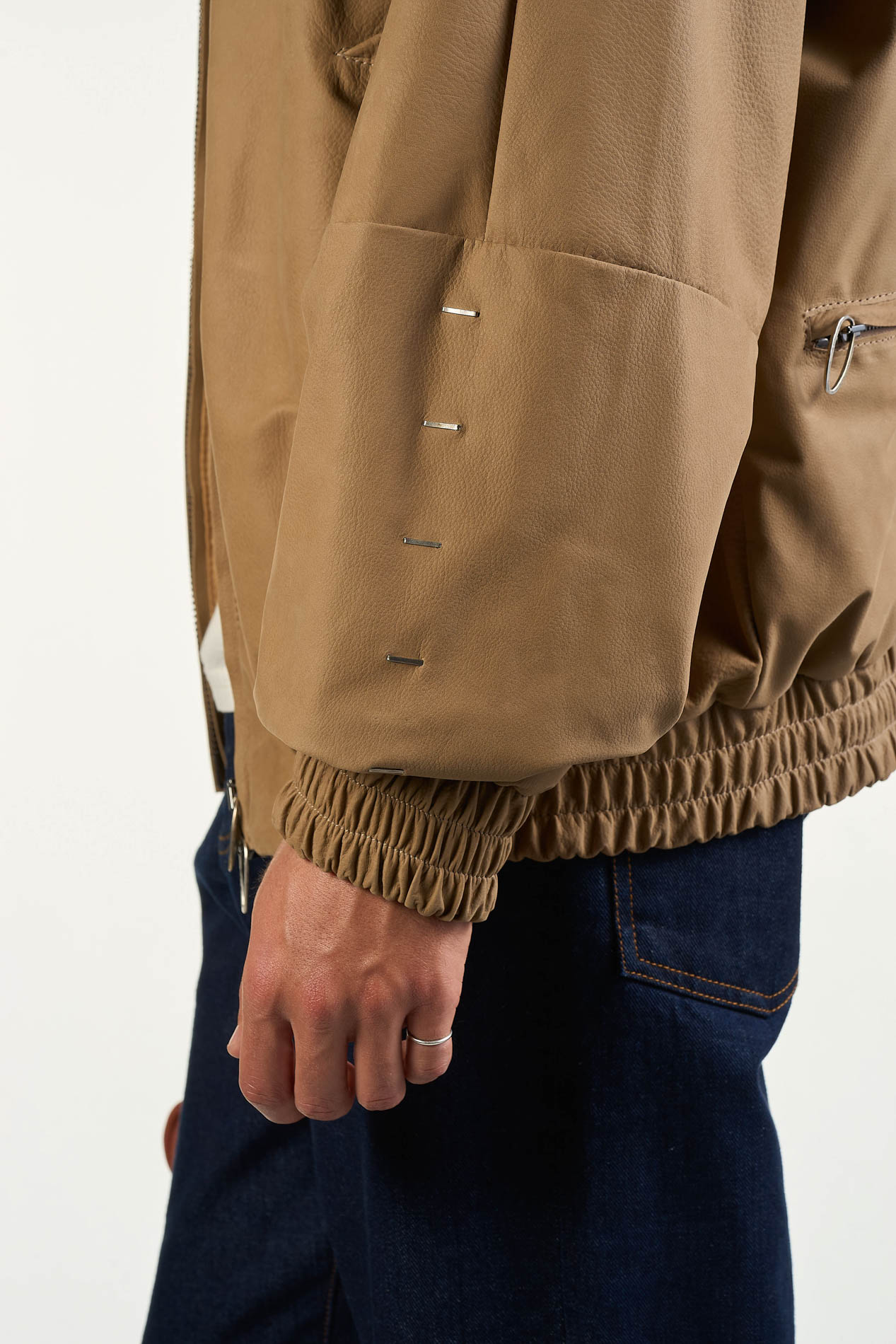 DANIELE BASTA LEATHER AND SILVER JACKET